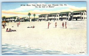 PANAMA CITY, Florida FL ~ Roadside MARA VISTA BEACH COURT 1940s Postcard