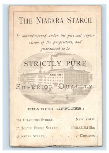 1880s Niagara Starch Works 2 Part Folder Card Factory Price List F111