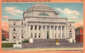 Vintage Postcard Low Memorial Library Columbia University New York City New York