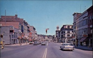 Auburn New York NY Genesee Street Scene Classic 1960s Cars Coca Cola Vintage PC