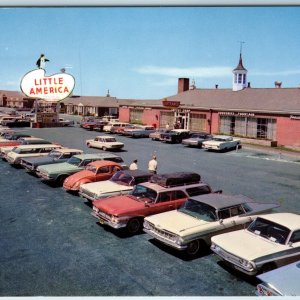 c1960s Little America WY Travel Center Parked Cars Signs Sharp Chrome Photo A198
