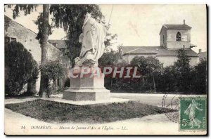 Old Postcard Domremy Maison de Jeanne d & # 39Arc and L & # 39Eglise