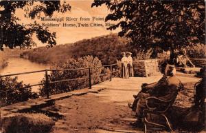 TWIN CITIES MN~MISSISSIPPI RIVER~POINT LOOKOUT SOLDIER HOME~SEPIA PHOTOPOSTCARD