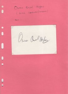 Owain Arwel Hughes Conductor Composer Hand Signed Autograph