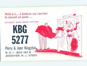 Pre-1980 RADIO CARD - CB HAM OR QSL Andover New Jersey NJ AH1600