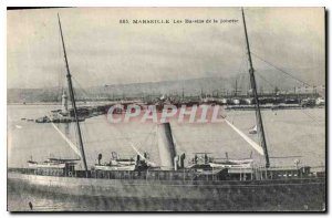 Old Postcard Marseille Boat Basin Joliette