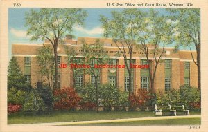 WI, Wausau, Wisconsin, Post Office & Court House Building, Curteich No 3B-H1536