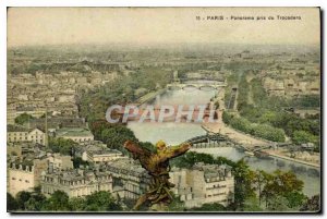 Postcard Old Paris Panorama taken Trocadero
