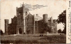 Postcard IA Woodbury and Plymouth Counties Sioux City High School 1907 H14