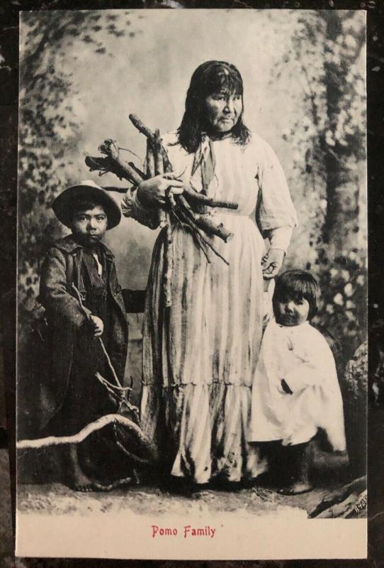 1907 San Francisco Ca USA Postcard Cover Native American Indian Pomo Family