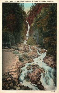 Vintage Postcard 1920's Wah-Kee-Na Water Falls Columbia River Highway Oregon OR