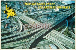 Modern Postcard Los Angeles man dig Those crazy Los Angeles Freeways