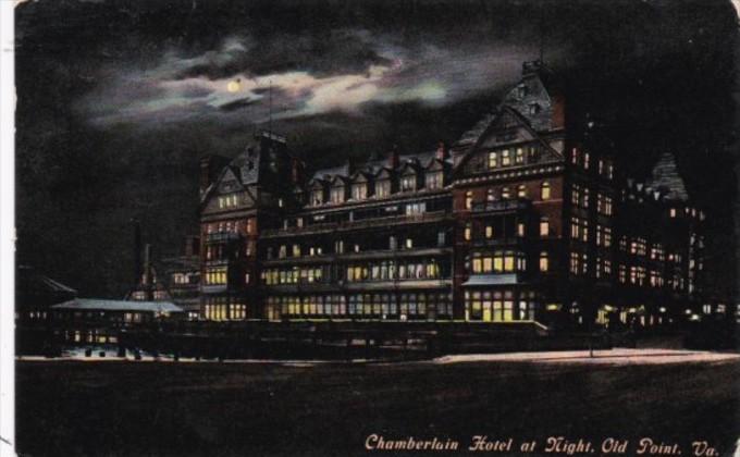 Virginia Old Point Comfort Chamberlain Hotel At Night