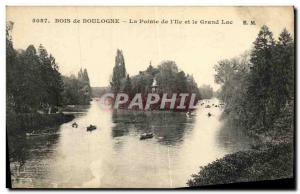 Old Postcard Bois de Boulogne La Pointe L island and the Great Lake