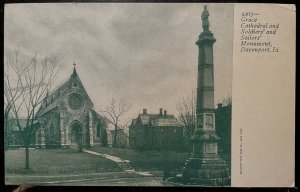 Vintage Postcard 1901-1907 Soldiers' Civil War Monument, Davenport, Iowa