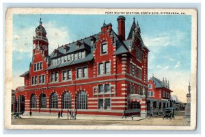 1917 Fort Wayne Station North Side Pittsburgh Pennsylvania PA Antique Postcard