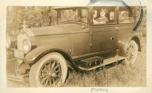 1926 Woman Driver auto New York License Plate RPPC Photo Postcard 22-10931