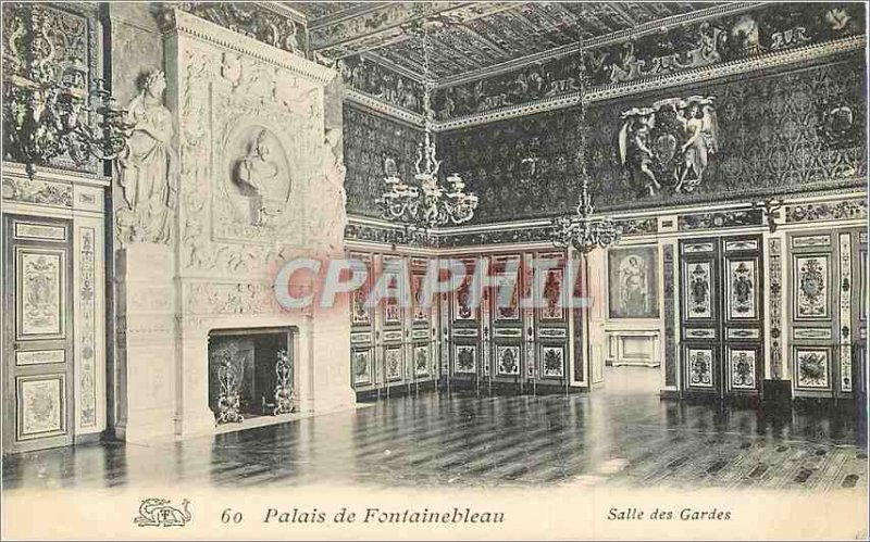 Old Postcard Fontainebleau Palace Guard Room