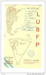 QSL postcard; Soberania Territorial Argentina, PU-1922, Map