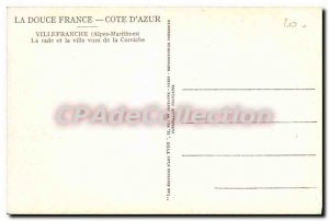 Old Postcard Villefranche-sur-mer city and harbor