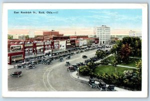 Enid Oklahoma Postcard East Randolph St. Exterior Building c1920 Vintage Antique