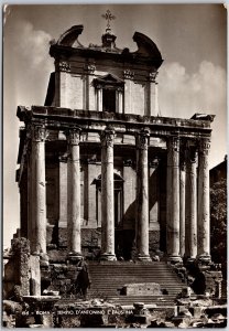 Roma - Tempo D'Antonino E Faustina Rome Italy Real Photo RPPC Postcard