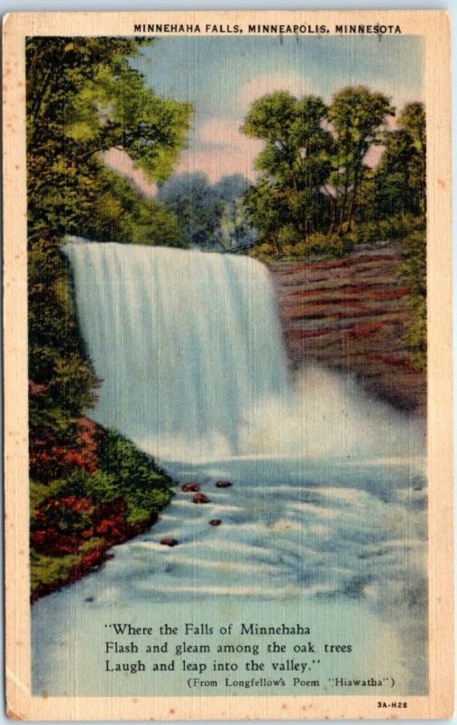 Postcard - Minnehaha Falls - Minneapolis, Minnesota