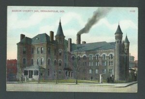 Ca 1908 Post Card Indianapolis IN Marion County Jail