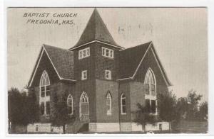 Baptist Church Fredonia Kansas 1910 postcard