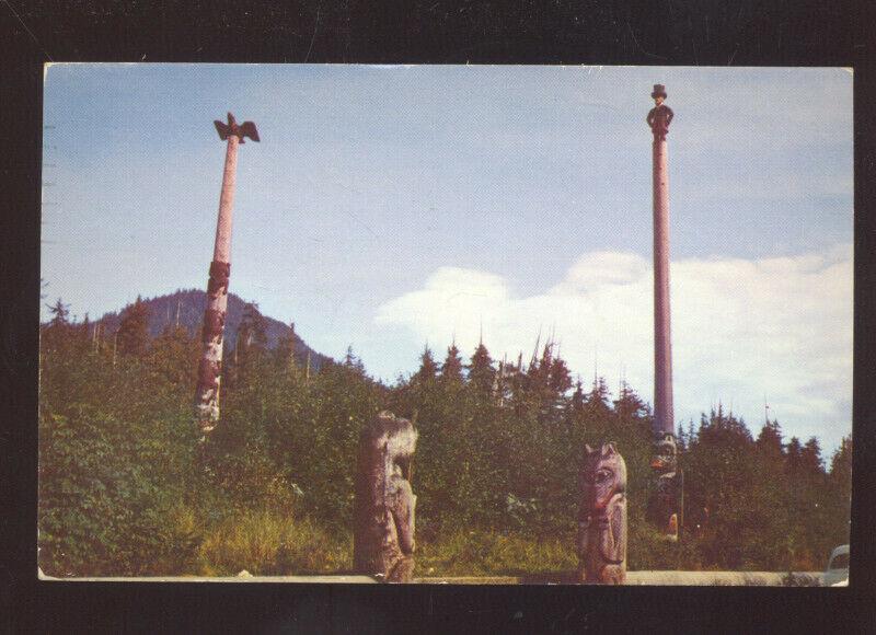 JUNEAU ALASKA ABRAHAM LINCOLN TOTEM POLE VINTAGE POSTCARD MARSHALL MO.