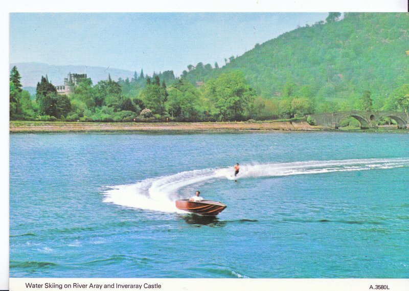 Sport Postcard - Water Skiing on River Aray and Inveraray Castle     A7720