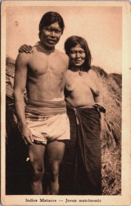 Argentina Indios Matacos Joven Matrimonio Native Indian Vintage Postcard C093