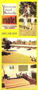 Vintage Vancouver Island Canada Parksville Motel Advertising Oversize Postcard