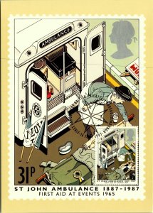 St John Ambulance First Aid at Events 1965 Maxi Postcard Philatelic