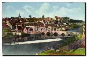 Postcard Old Beaumont Sarthe General view taken from the New Bridge