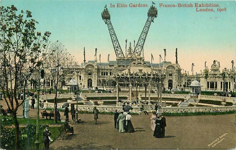 UK London Elite Gardens Franco British Exhibition 1908 Postcard 22-4849