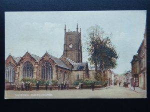 Devon TAVISTOCK Parish Church - West Street & Bedford Square - Old Postcard