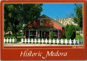 Doll House, Paper Doll Fence, Van Hoffman House Medora ND Postcard L64