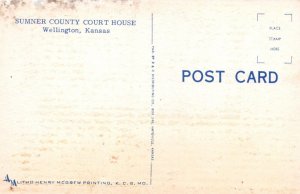 Sumner County Court House Wellington KS 1950s Autos Pick Up Trucks postcard H167 