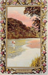 AYRSHIRE SCOTLAND~ON THE RIVER AYR~DAVIDSONS THISTLE BORDER PHOTO POSTCARD