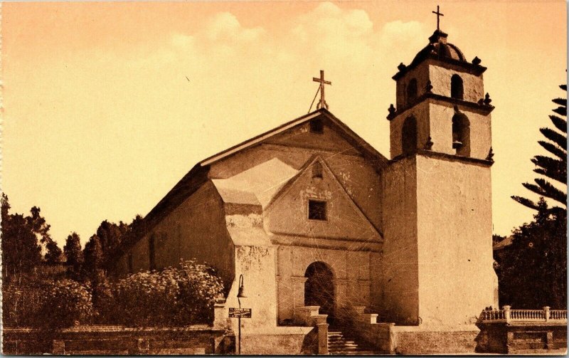 Vtg San Buenaventura Mission California CA Postcard