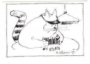 Cat Playing Poker, 1978 Hupman Illustration, Actor Humour