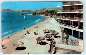 ACAPULCO, MEXICO ~ Playa de Hornos Beach & HOTEL MARIS ca 1950s-60s   Postcard