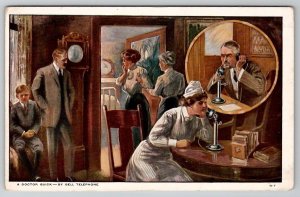 Bell Telephone A Doctor Quick Advertising Postcard A25