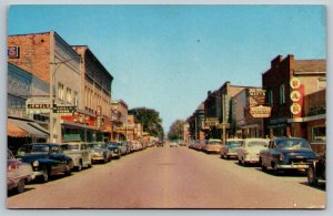 Manistique  Michigan   Main Street  Postcard