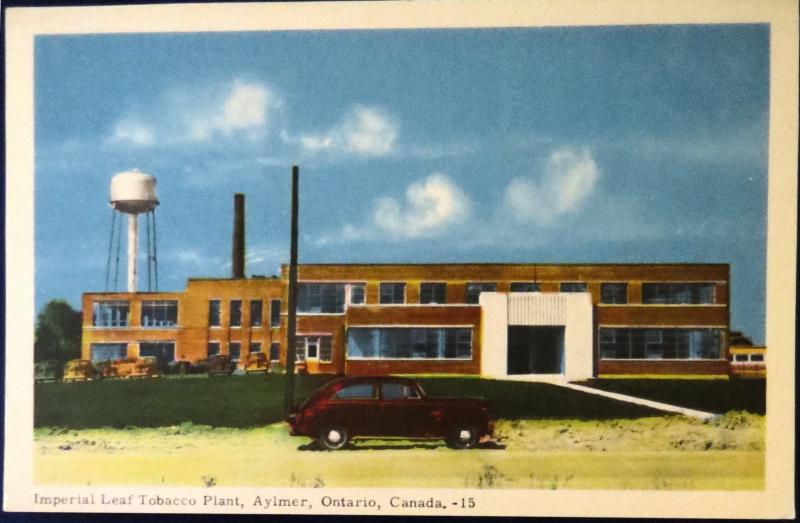 AYLMER ONTARIO CANADA IMPERIAL LEAF TOBACCO CO. PLANT 1940s POSTCARD (4)