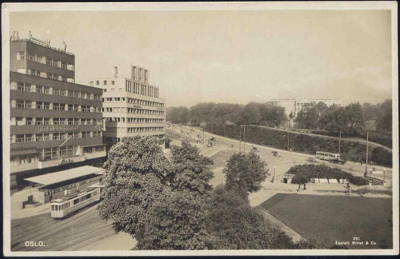 norway norge, OSLO, Panorama, TRAM Bus (1950s) RPPC