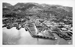 Honolulu HI Aloha Tower Aerial View RPPC Postcard