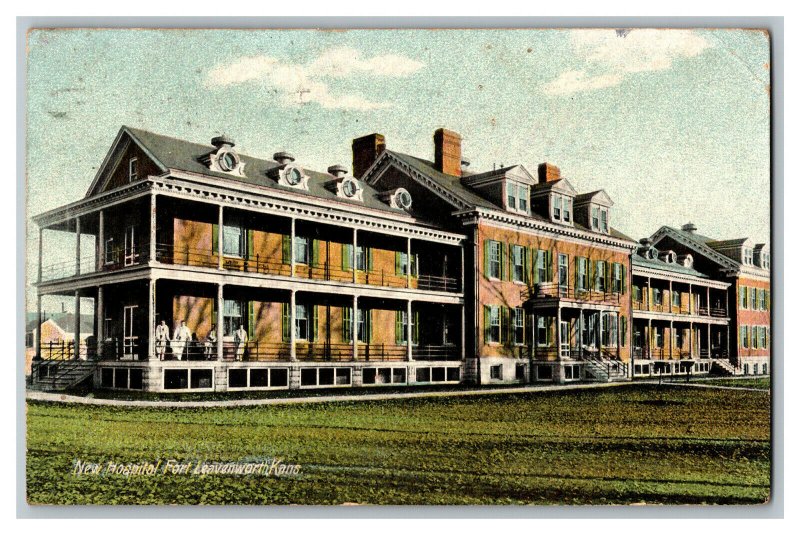 1907 Postcard New Hospital Fort Leavenworth Kans. Vintage Standard View Card 