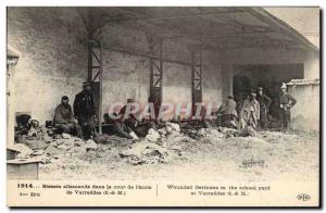 Old Postcard Sante German Army Wounded in the courtyard of the & # 39ecole Va...